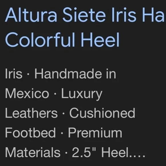 Altura Siete Iris Slingback Heels Handmade in Mexio US sz 8